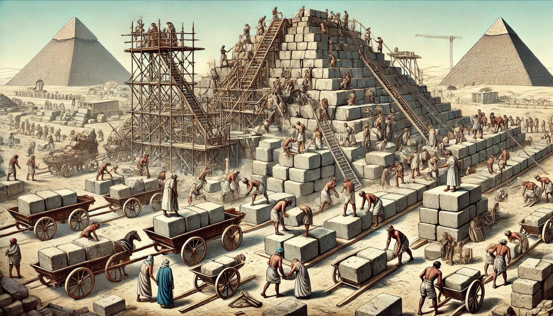 Construcción de la pirámide de Egipto para niños