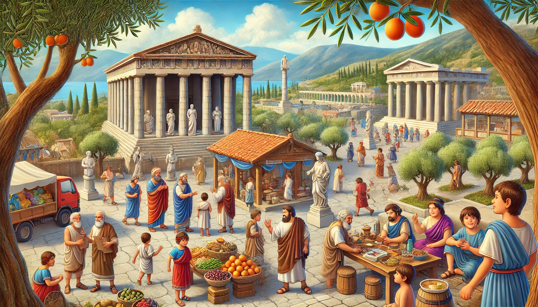Representación de la antigua grecia durante la edad antigua