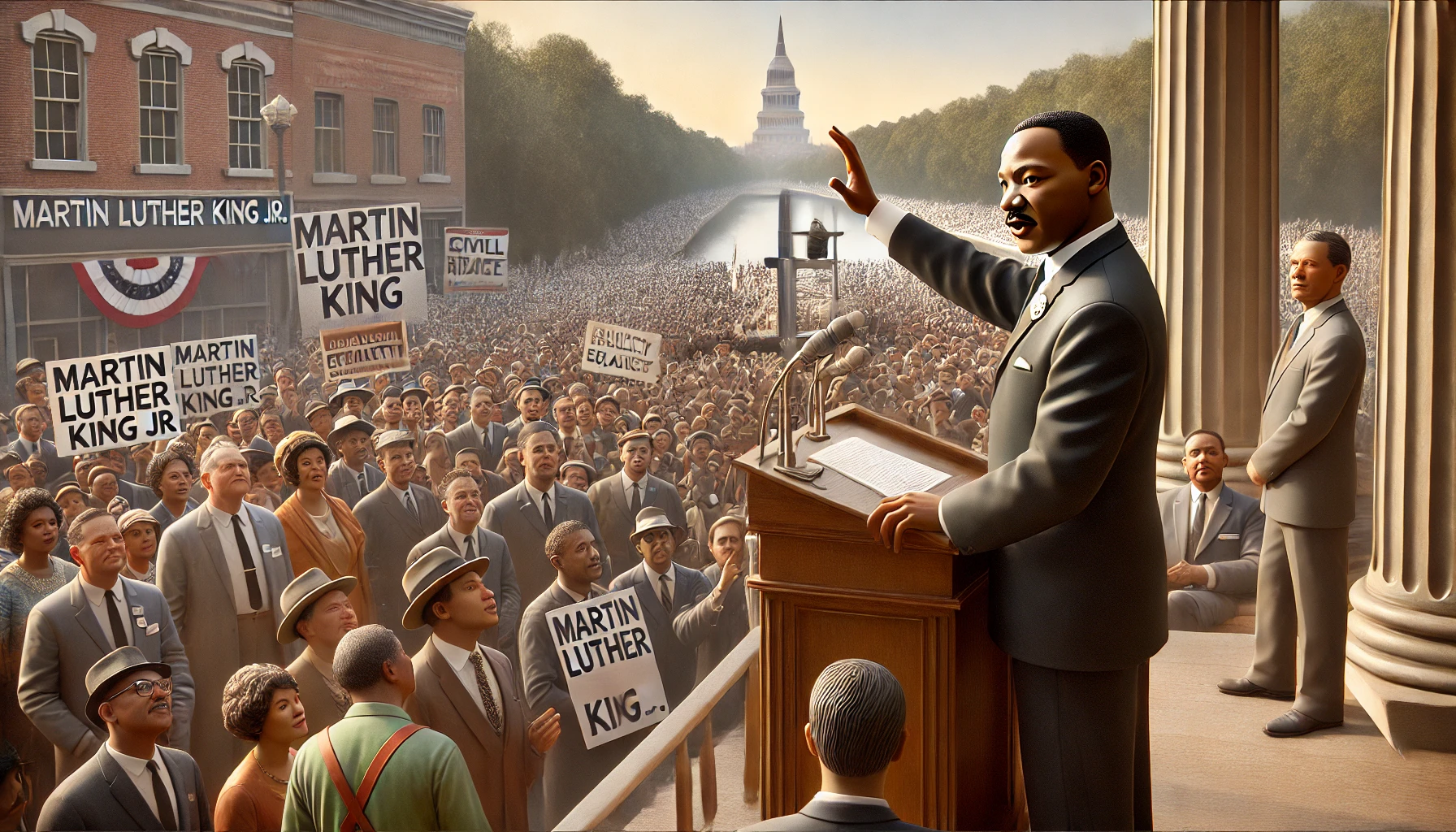 Martin Luther King dando un discurso