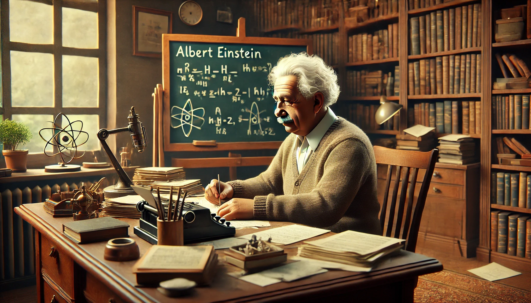 Representación de Albert Einstein para niños de primaria