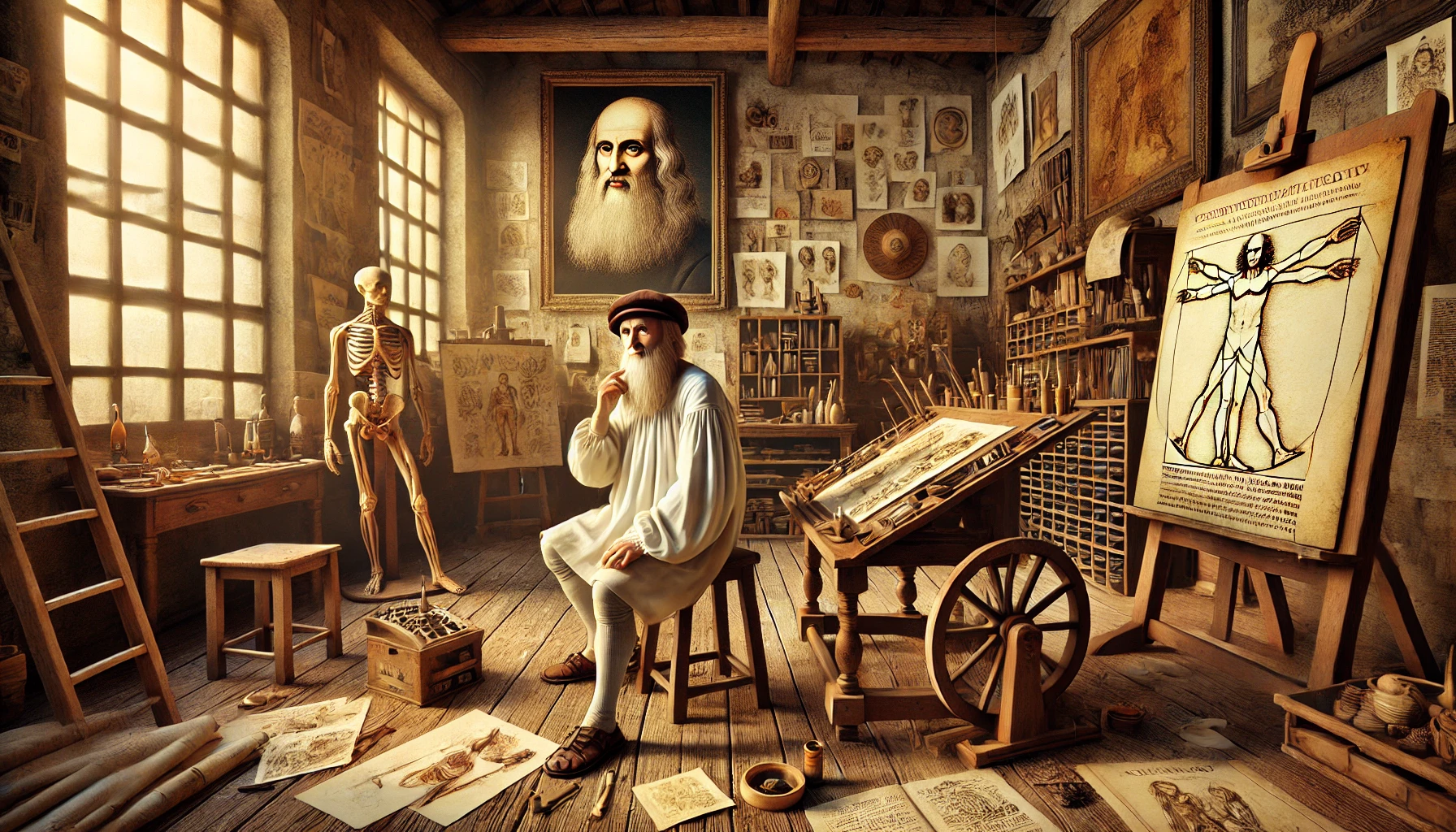 Leonardo da vinci representación para niños de primaria