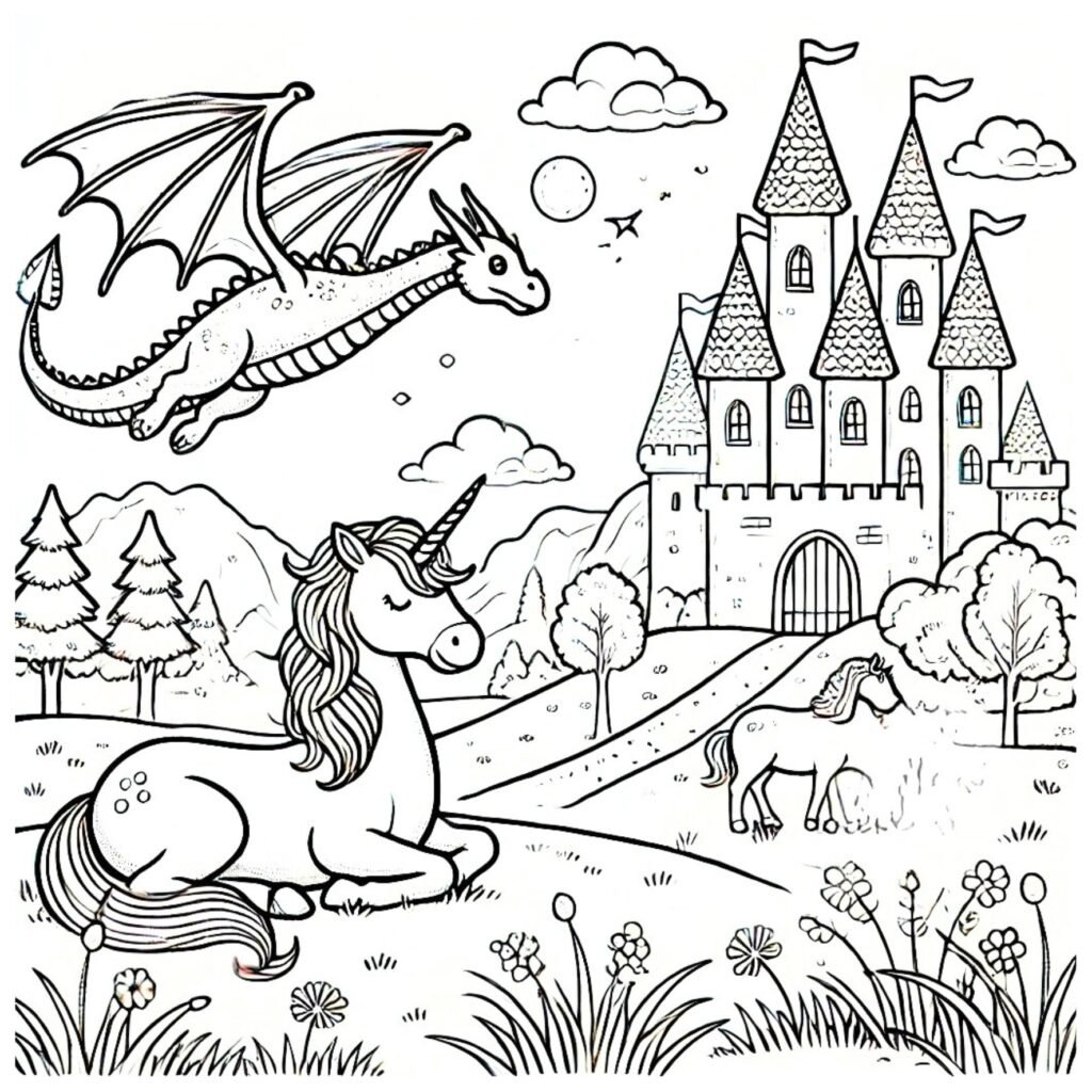 Dibujos para colorear animales fantásticos para niños