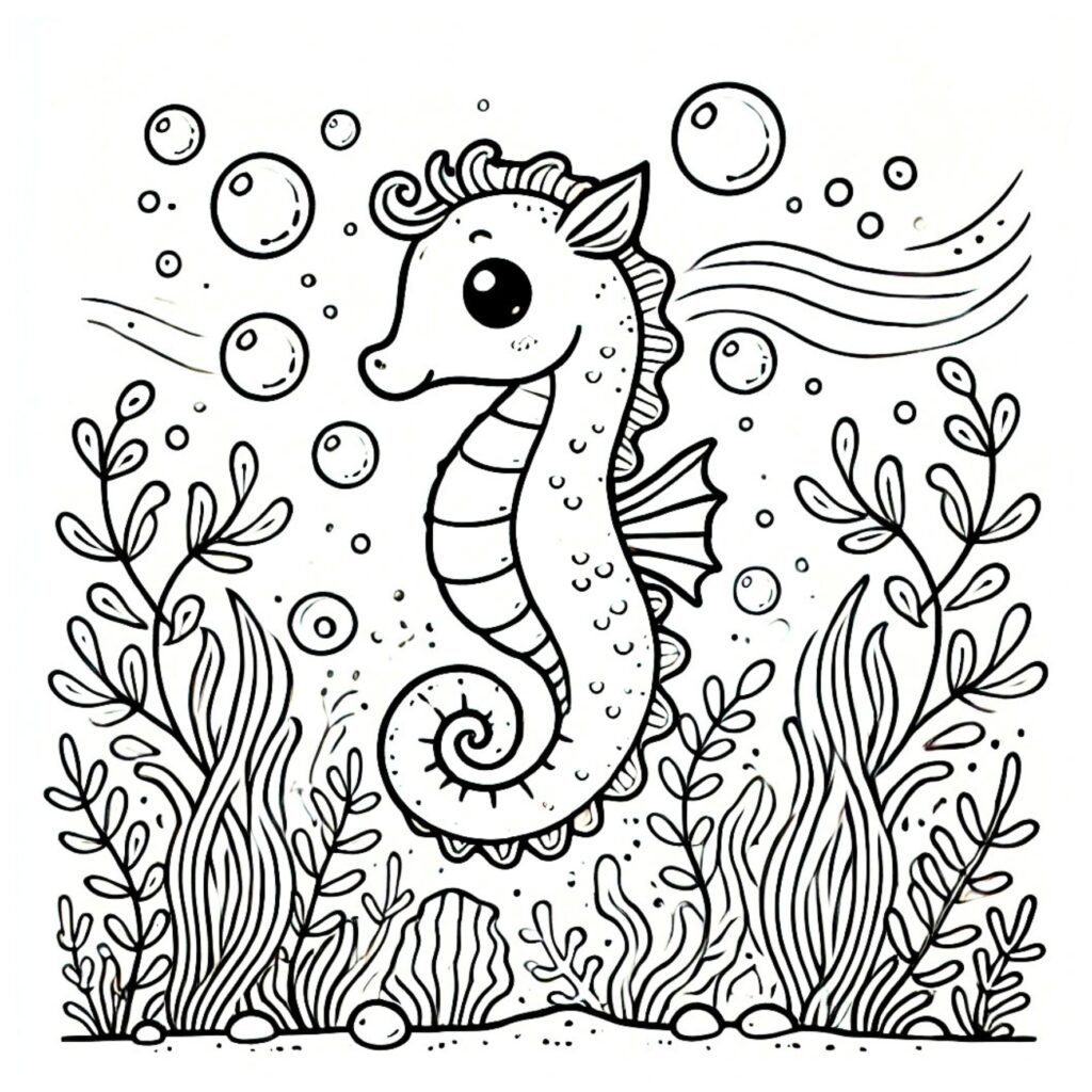 Caballitos de mar para pintar