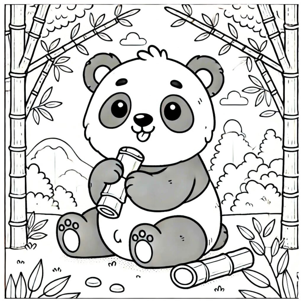 Colorear oso panda