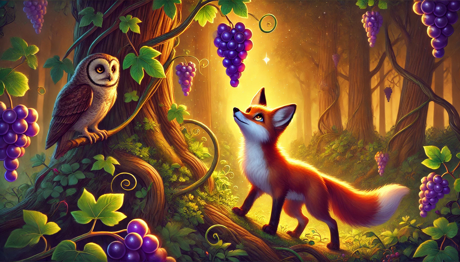 Cuento de la zorra y las uvas contado para niños de primaria