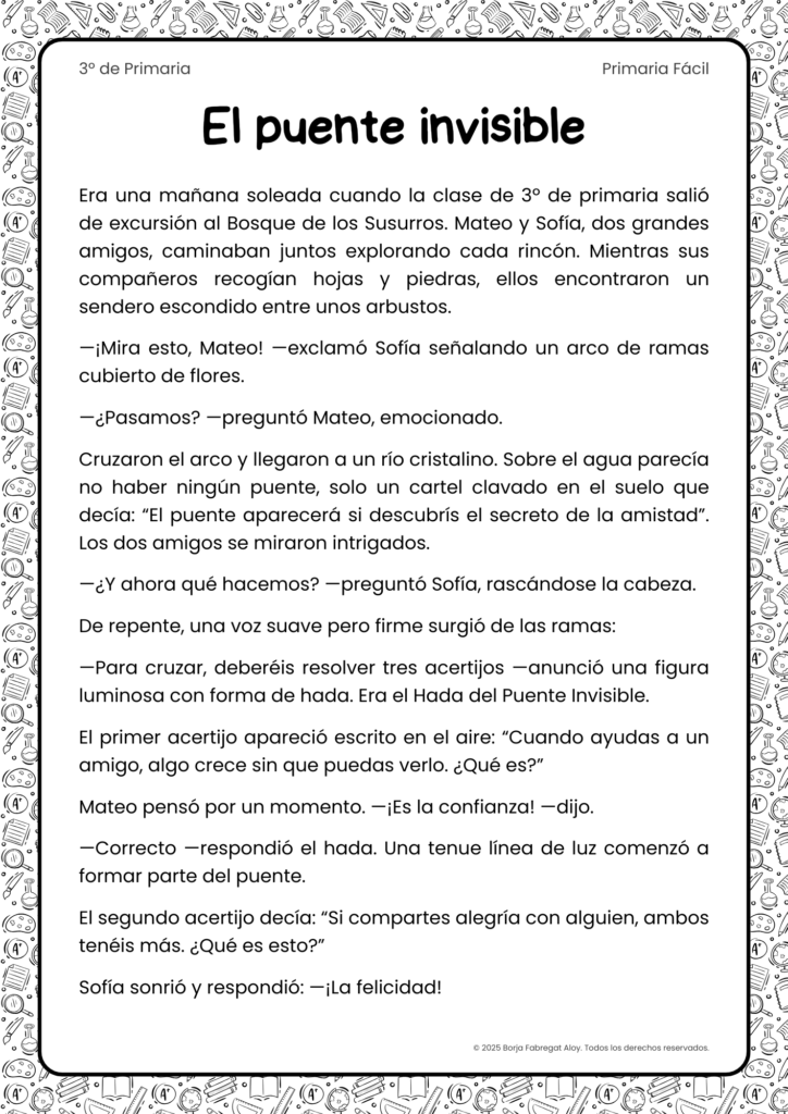 comprensión lectora 3 primaria