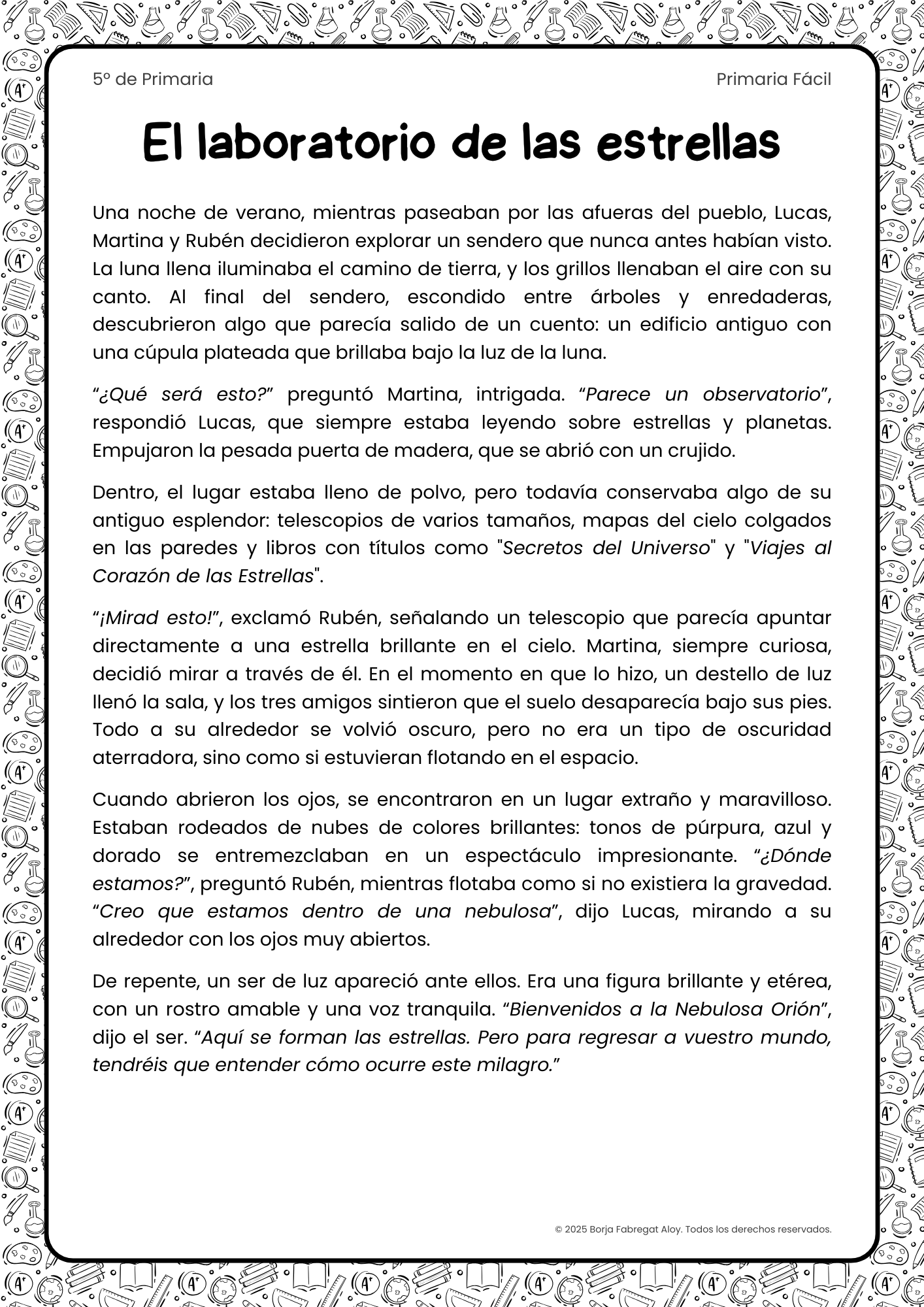 comprension lectora 5º primaria