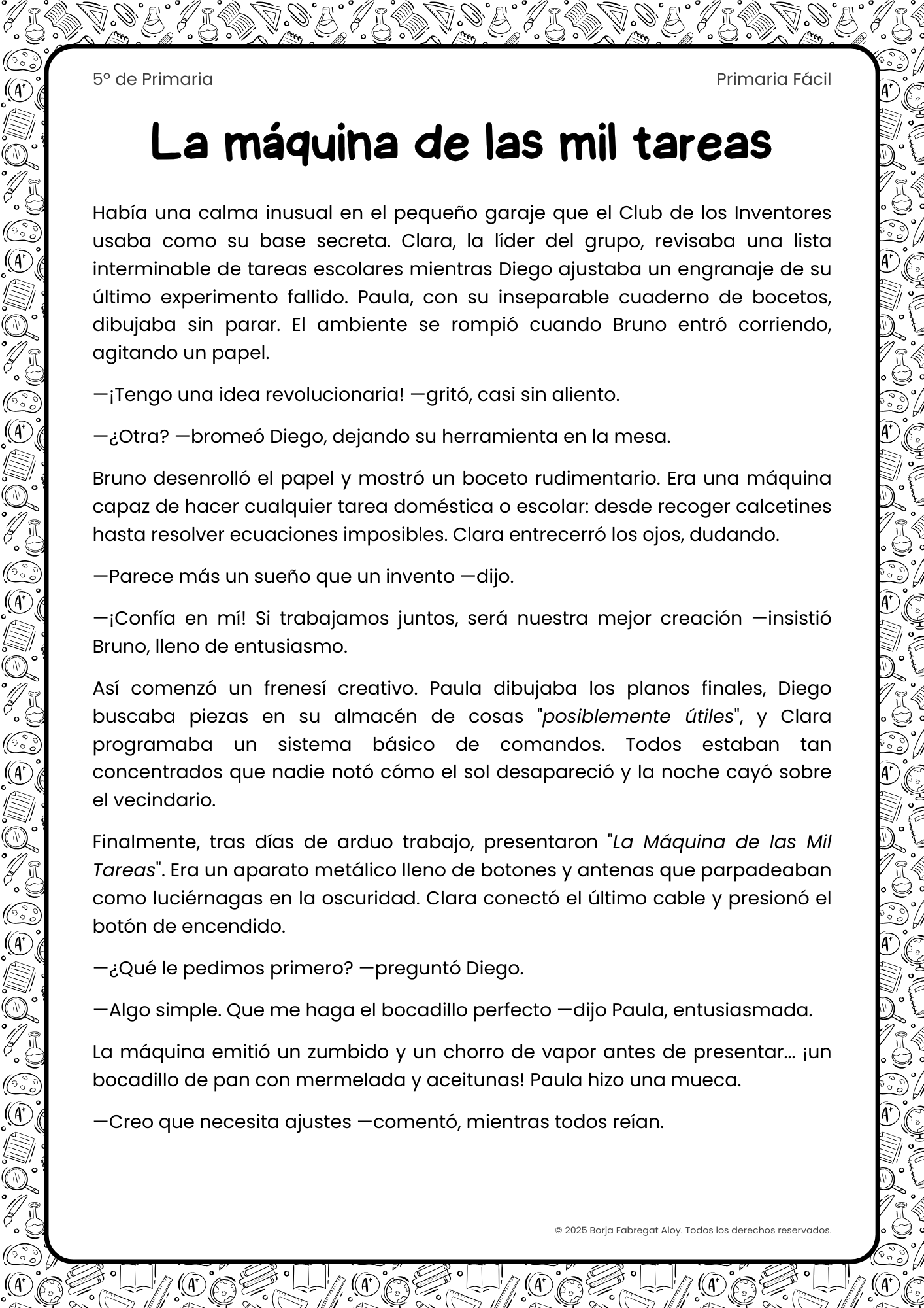 comprensiones lectoras 5 primaria