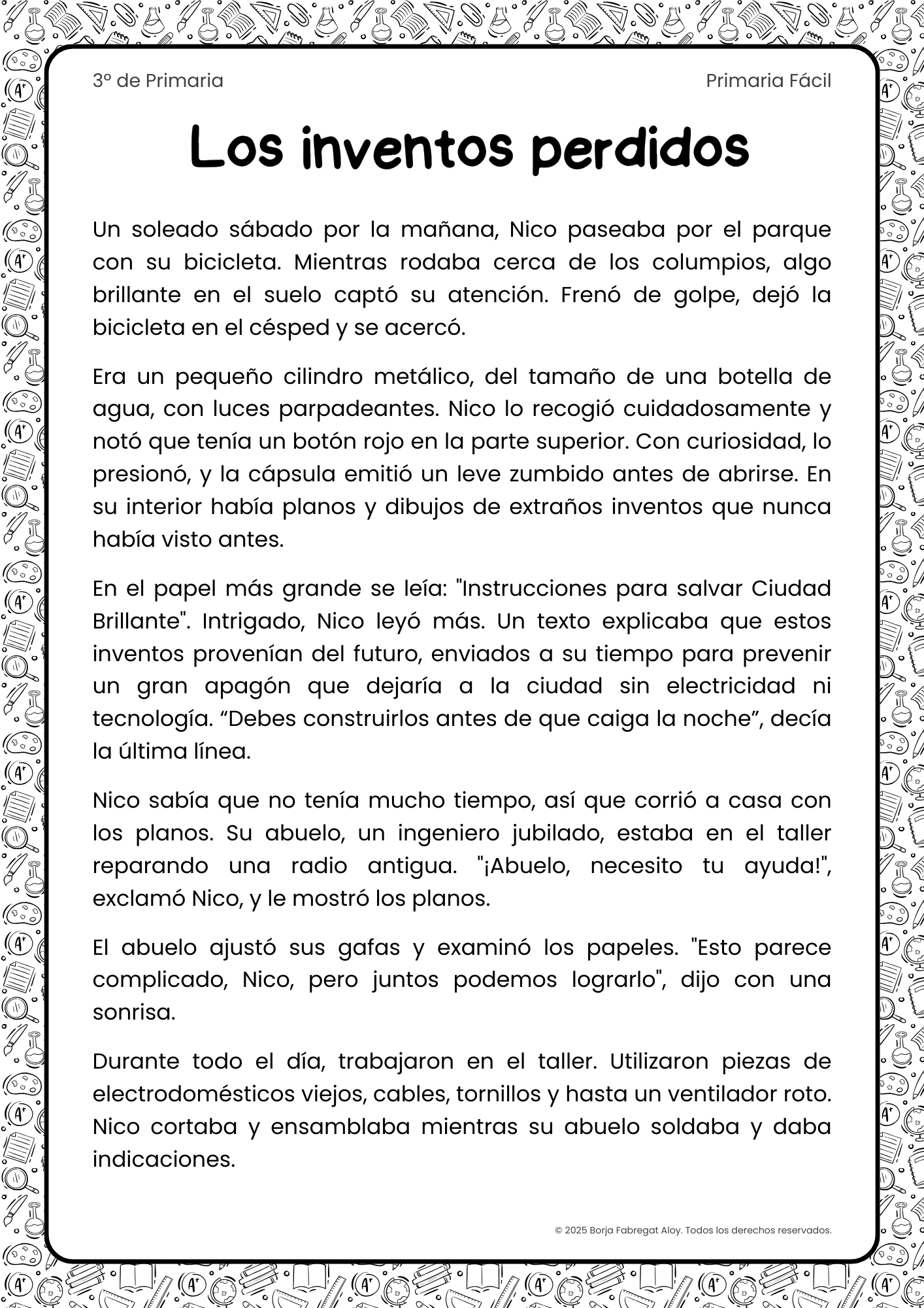 comprension lectora 3o primaria