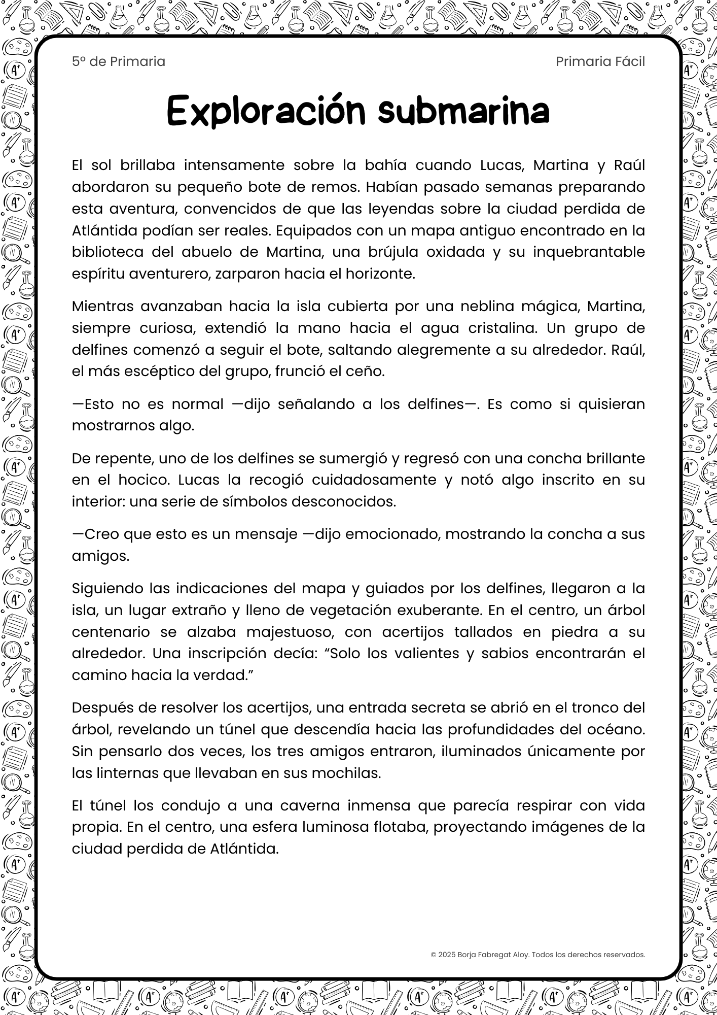 comprension lectora 5 primaria pdf