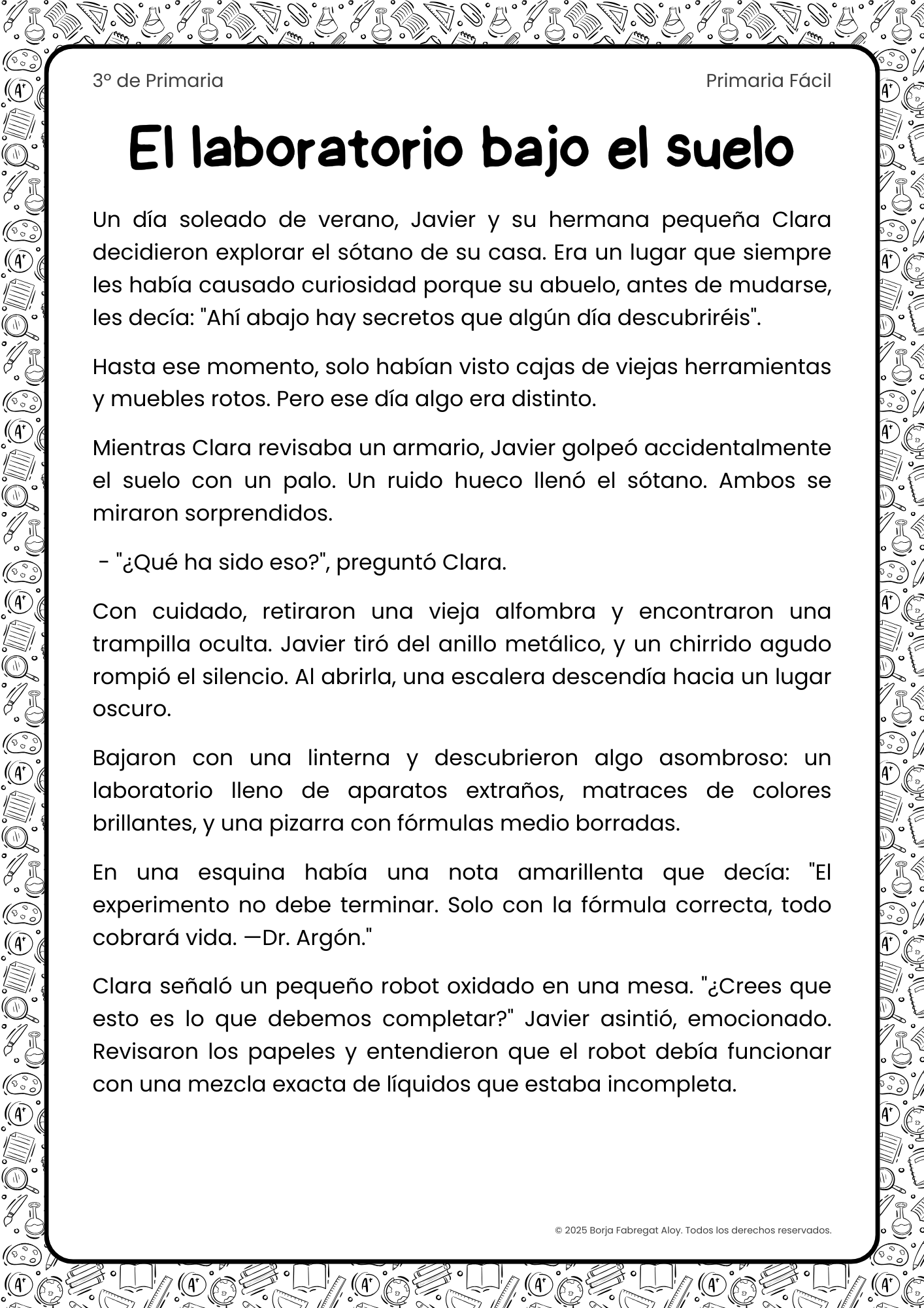 comprension lectora 3 primaria para imprimir