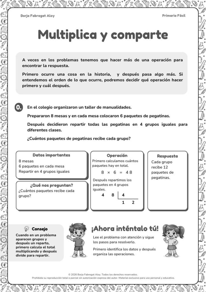 problema matematicas 4 primaria