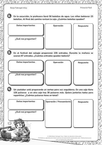 pdf problemas de matemáticas 2 primaria para imprimir