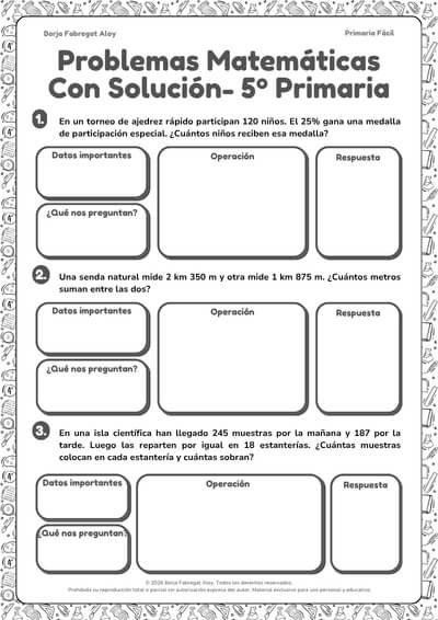 problemas matemáticas 5 primaria pdf con soluciones