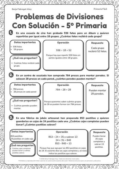 problemas de divisiones 5 primaria resueltos pdf