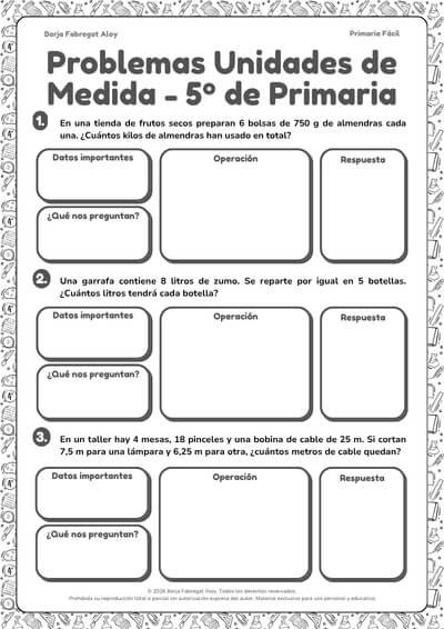 problemas de longitud capacidad y masa 5 primaria