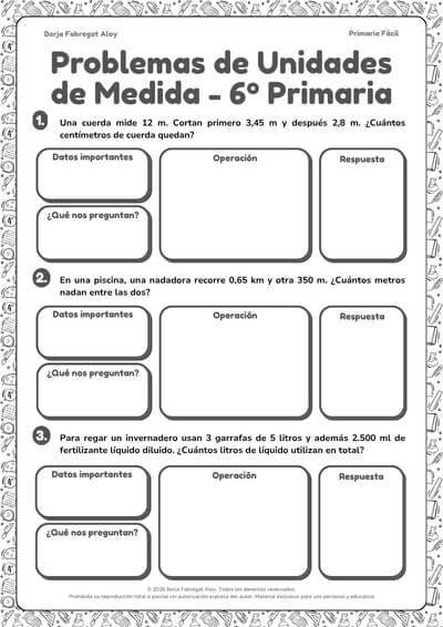 problemas de longitud masa y capacidad 6o primaria pdf