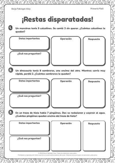 problemas de matematicas de primero de primaria
