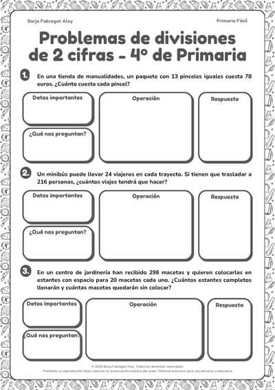 problemas divisiones 2 cifras 4 primaria pdf