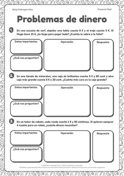 problemas euros 3 primaria pdf