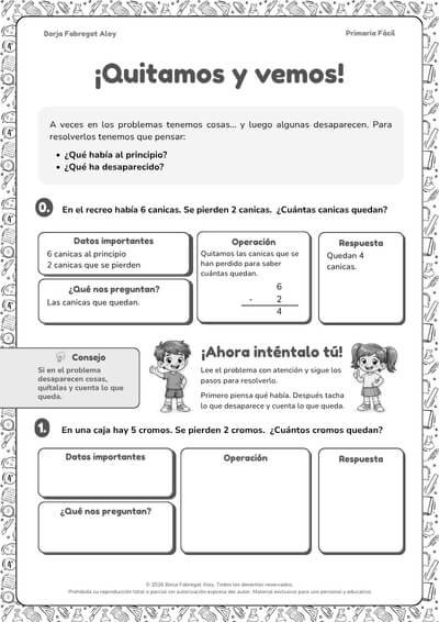 problemas matemáticas 1 primaria pdf