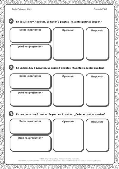 problemas de matematicas para primero de primaria