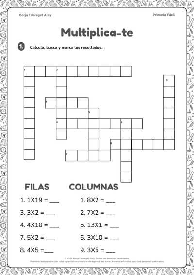 problemas multiplicaciones 2 primaria