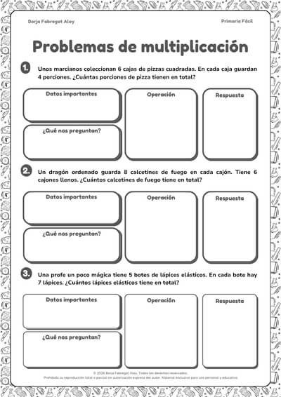 problemas multiplicaciones 3 primaria pdf